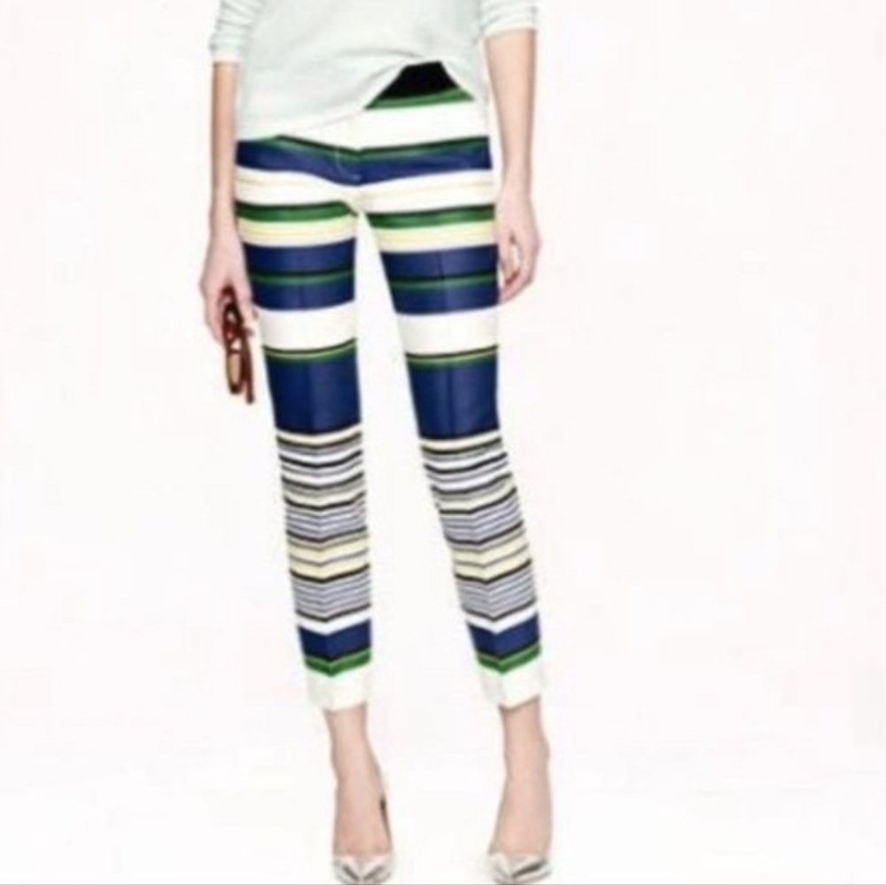 J. Crew Striped Navy Capri/Ankle Pants